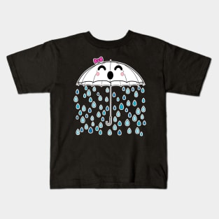 Kawaii Rainy Umbrella Kids T-Shirt